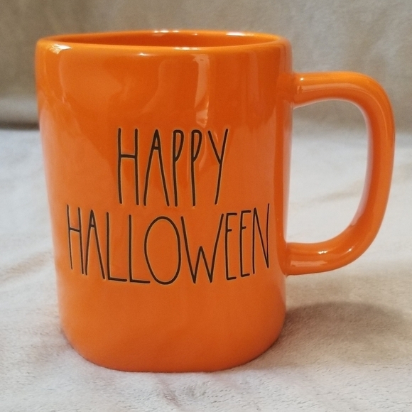 Rae Dunn Happy Halloween Seasonal Holiday Coffee Mug. Solid Orange. NWT. - Picture 1 of 4